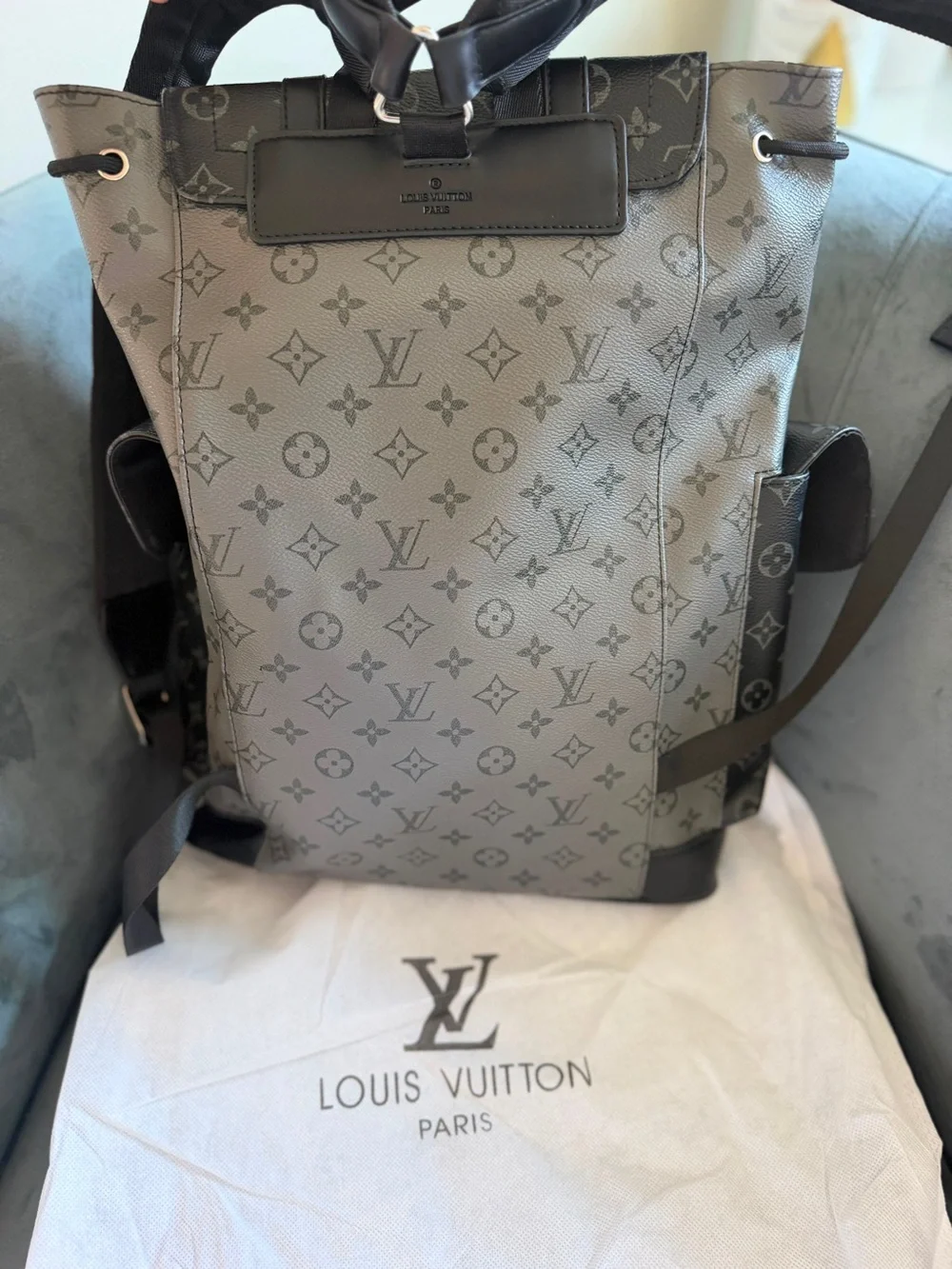Louis Vuitton Men's Monogram Backpack in Two-Tone Gray